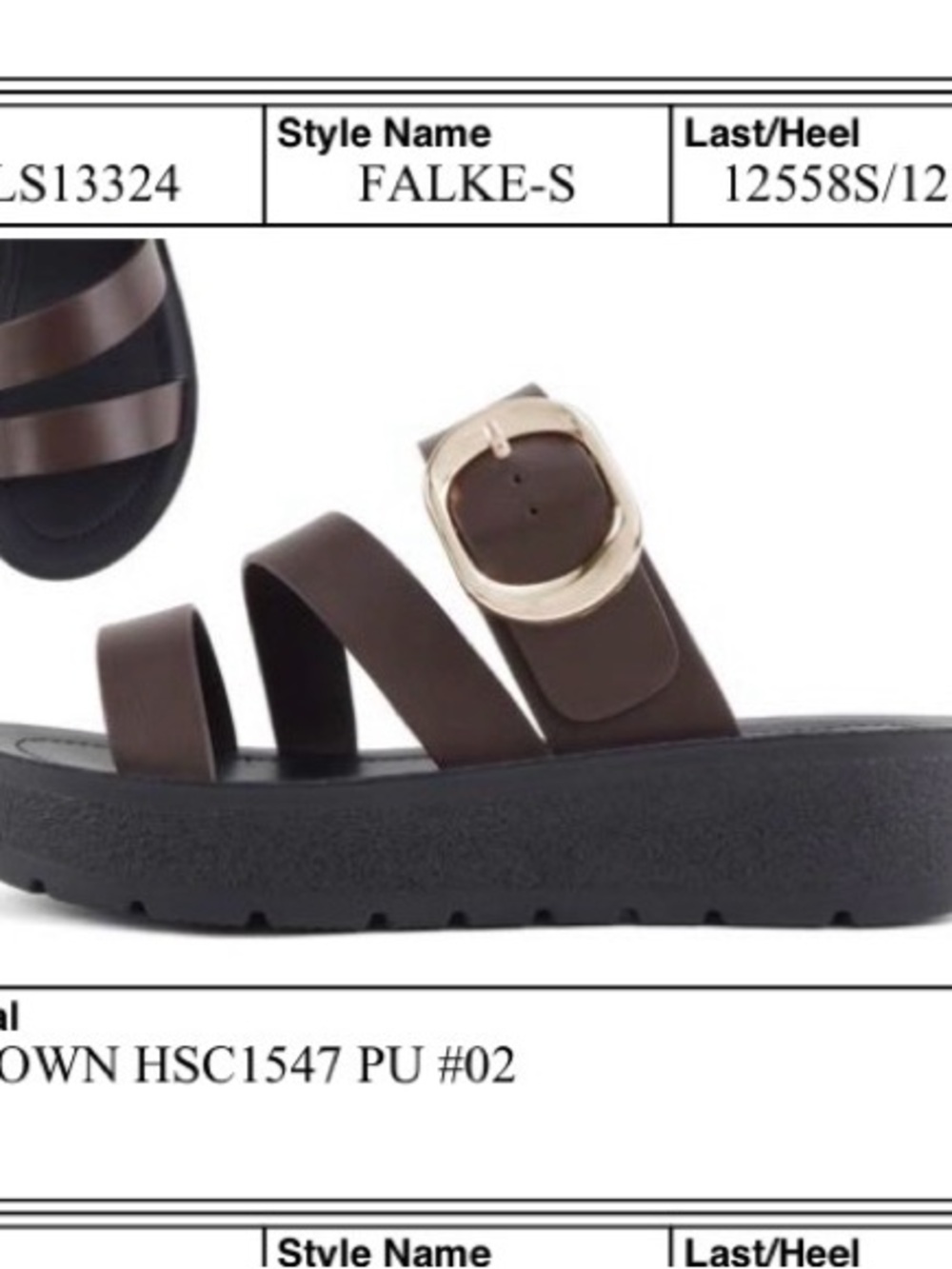 Falke Brown Platform Sandal with Gold Buckle